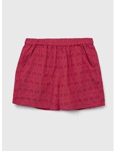 Otroške bombažne kratke hlače Sisley roza barva