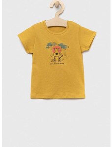 Otroška bombažna majica United Colors of Benetton rumena barva