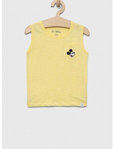 Otroška bombažna kratka majica GAP x Disney rumena barva