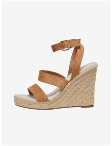 Brown wedge sandals in suede finish ONLY Amelia - Women