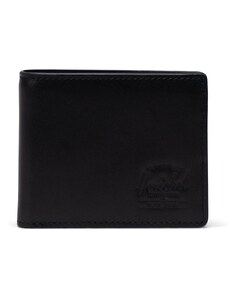 Usnjena denarnica Herschel črna barva