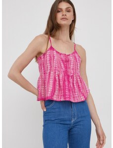 Bombažna bluza Pepe Jeans Pam ženska, roza barva