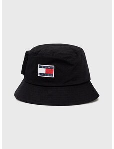 Bombažni klobuk Tommy Jeans črna barva