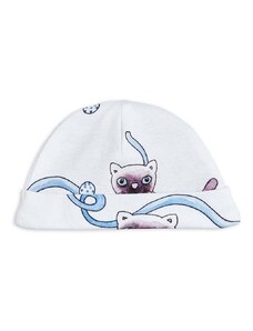 Bombažna kapa za dojenčka Mini Rodini bela barva