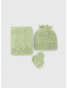 Otroška kapa, šal in rokavice Mayoral zelena barva