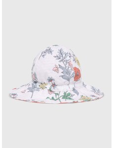 Otroški bombažni klobuk GAP bela barva