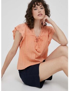 Bombažna majica Pepe Jeans Anaise ženska, oranžna barva
