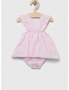 Otroška bombažna obleka Jamiks roza barva