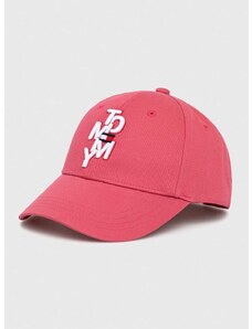 Otroška bombažna bejzbolska kapa Tommy Hilfiger roza barva