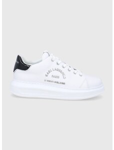 Usnjeni čevlji Karl Lagerfeld Kapri Mens bela barva