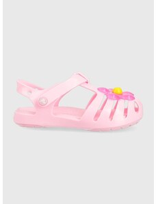 Otroški sandali Crocs ISABELLA CHARM SANDAL roza barva