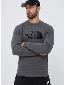 Pulover The North Face moška, siva barva