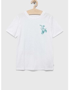 Otroška bombažna kratka majica GAP bela barva