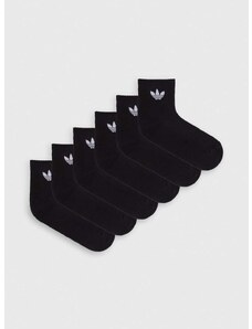 Nogavice adidas Originals 6-pack črna barva