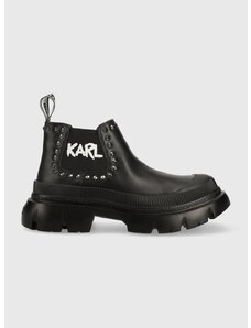 Gležnarji Karl Lagerfeld TREKKA MAX ženski, črna barva, KL43531