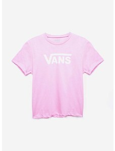 Otroška bombažna kratka majica Vans roza barva