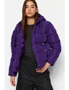 Trendyol vijolična prevelika kapuca z napihljivim napihljivim plaščem