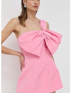 Obleka Bardot roza barva