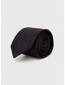 Svilena kravata HUGO črna barva
