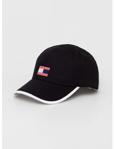 Otroška bombažna bejzbolska kapa Tommy Hilfiger črna barva