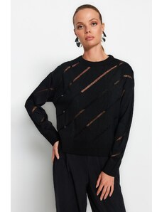 Trendyol Black Openwork/perforirani pulover za pletenine