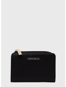 Usnjena denarnica Coccinelle ženska, črna barva