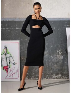 Obleka Karl Lagerfeld KL x Ultimate ikon črna barva