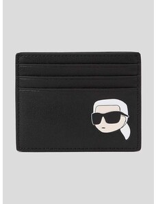 Usnjena denarnica Karl Lagerfeld črna barva