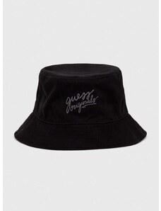 Bombažni klobuk Guess Originals črna barva