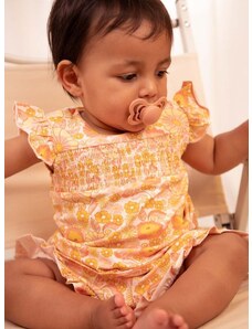 Kratka majica za dojenčka Coccodrillo oranžna barva