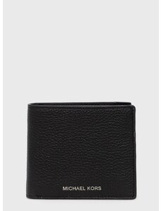 Usnjena denarnica Michael Kors moški, črna barva