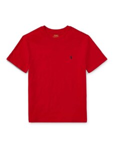 Otroška bombažna kratka majica Polo Ralph Lauren rdeča barva