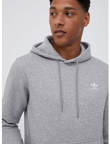 Pulover adidas Originals moška, siva barva, s kapuco