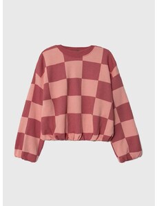 Otroški bombažen pulover United Colors of Benetton roza barva
