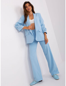 Fashionhunters Light blue women's blazer with 3/4 sleeves