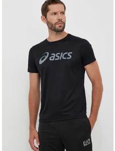 Kratka majica za tek Asics črna barva
