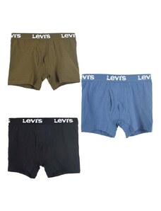 Otroške boksarice Levi's 3-pack črna barva