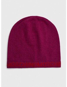 Volnena kapa Moschino vijolična barva