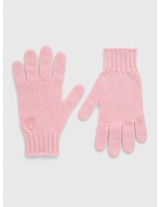 Otroške volnene rokavice United Colors of Benetton roza barva