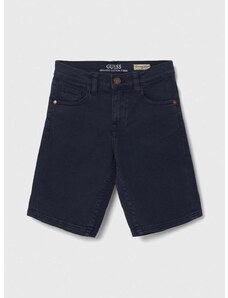 Otroške kratke hlače iz jeansa Guess mornarsko modra barva