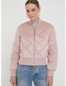 Bomber jakna Guess ženski, roza barva