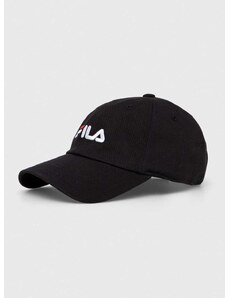 Bombažna bejzbolska kapa Fila črna barva