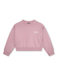 Otroški bombažen pulover Dkny vijolična barva