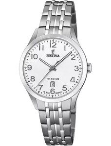 FESTINA klasična ženska ura iz titana bela številčnica F20468/1
