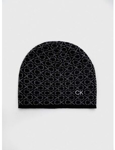 Kapa s primesjo kašmirja Calvin Klein črna barva