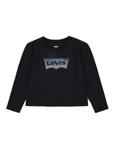Otroška dolga majica Levi's črna barva