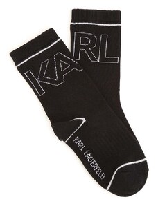 Otroške nogavice Karl Lagerfeld 2-pack črna barva
