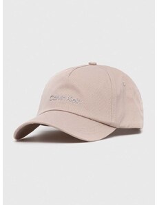 Bombažna bejzbolska kapa Calvin Klein bež barva