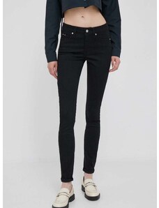 Kavbojke Calvin Klein Jeans ženski, črna barva