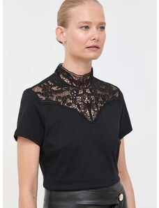 Bombažna majica Morgan ženska, črna barva